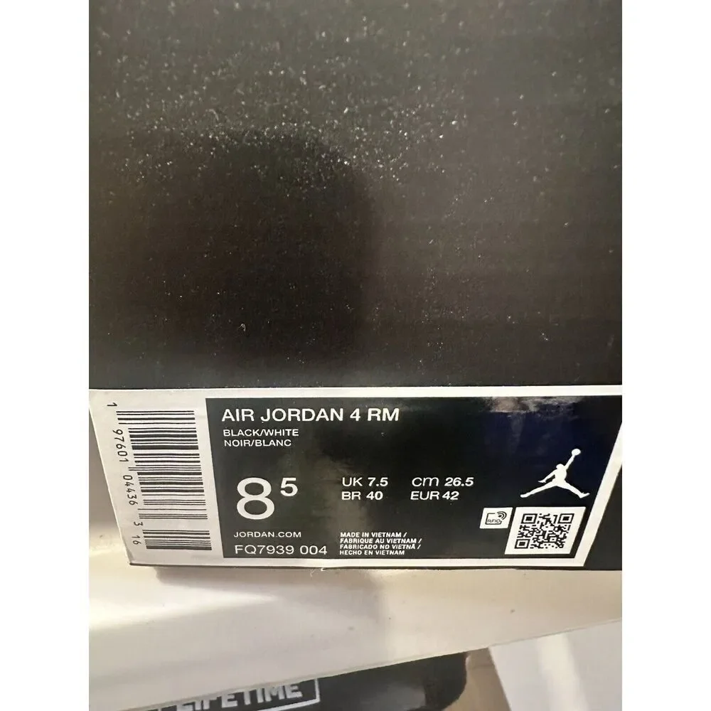 Nike Air Jordan 4 RM Black/White FQ7939-004 Men's Size 8.5 (New)